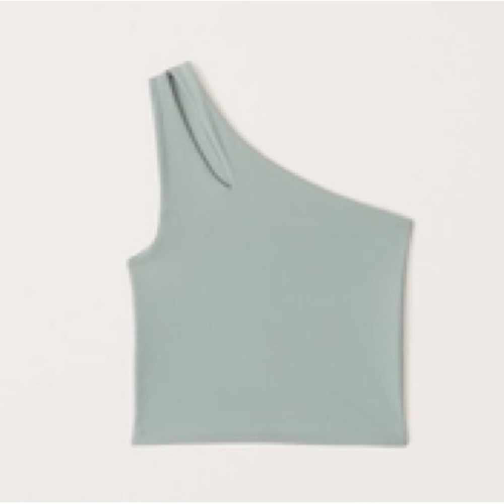 Abercrombie & Fitch One-Shoulder Top in Light Green